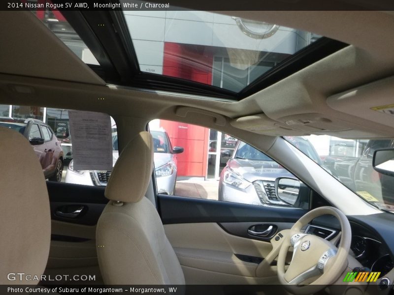 Moonlight White / Charcoal 2014 Nissan Rogue SV AWD