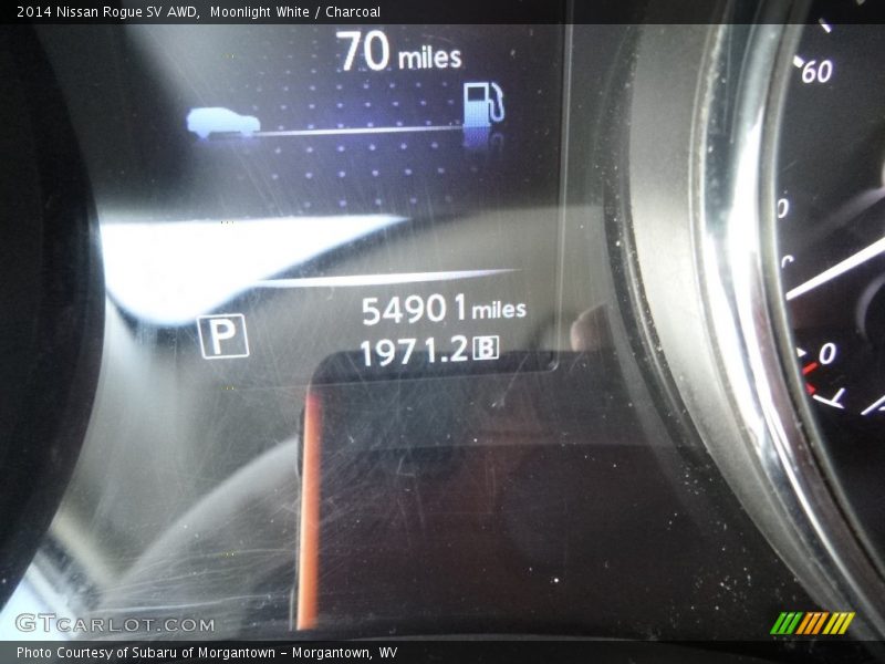 Moonlight White / Charcoal 2014 Nissan Rogue SV AWD