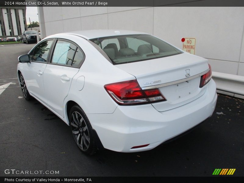 White Orchid Pearl / Beige 2014 Honda Civic EX-L Sedan