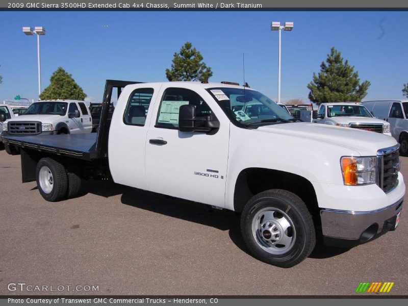 Summit White / Dark Titanium 2009 GMC Sierra 3500HD Extended Cab 4x4 Chassis