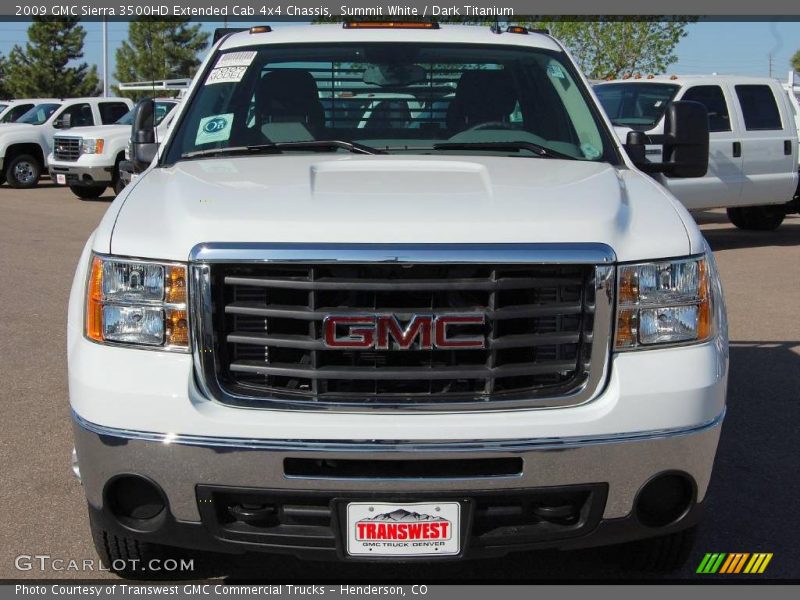 Summit White / Dark Titanium 2009 GMC Sierra 3500HD Extended Cab 4x4 Chassis