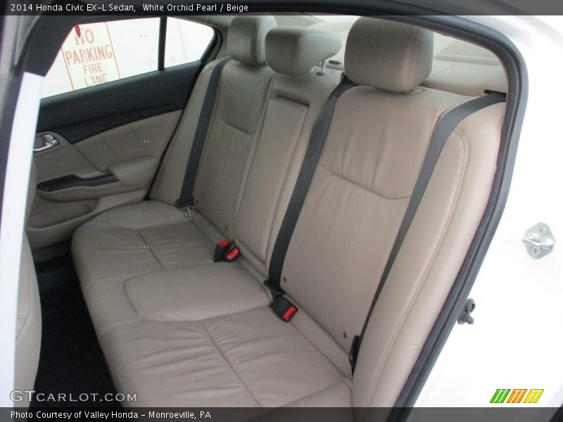 White Orchid Pearl / Beige 2014 Honda Civic EX-L Sedan