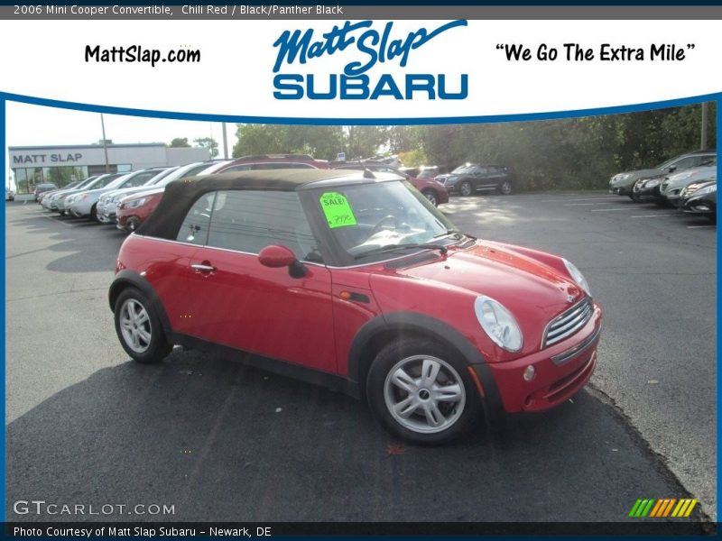 Chili Red / Black/Panther Black 2006 Mini Cooper Convertible