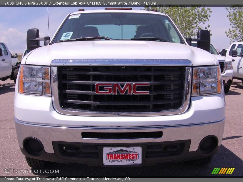 Summit White / Dark Titanium 2009 GMC Sierra 3500HD Extended Cab 4x4 Chassis