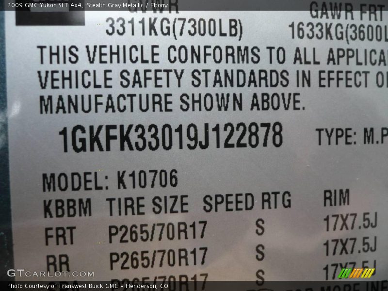 Stealth Gray Metallic / Ebony 2009 GMC Yukon SLT 4x4