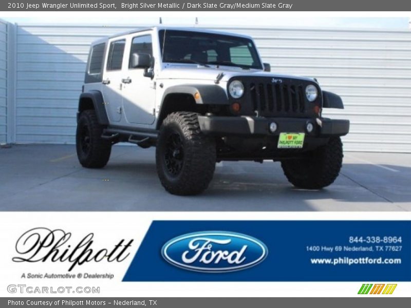 Bright Silver Metallic / Dark Slate Gray/Medium Slate Gray 2010 Jeep Wrangler Unlimited Sport