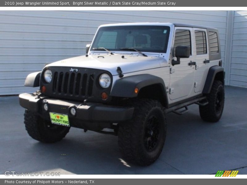 Bright Silver Metallic / Dark Slate Gray/Medium Slate Gray 2010 Jeep Wrangler Unlimited Sport