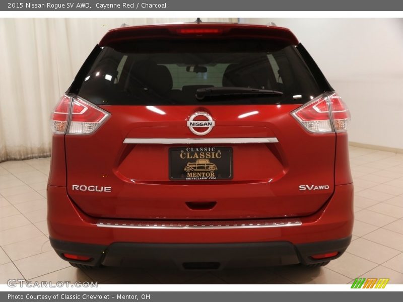 Cayenne Red / Charcoal 2015 Nissan Rogue SV AWD