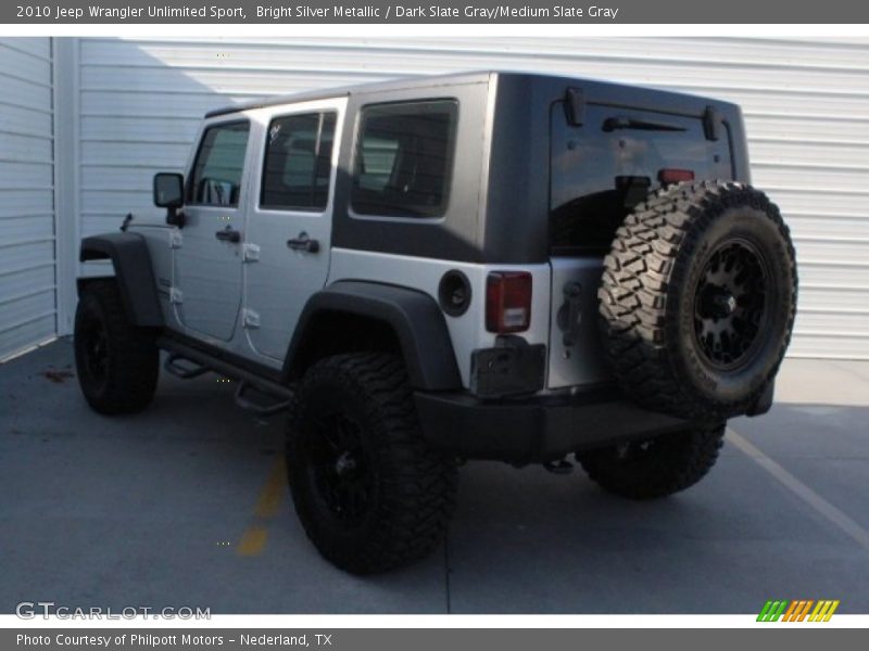Bright Silver Metallic / Dark Slate Gray/Medium Slate Gray 2010 Jeep Wrangler Unlimited Sport