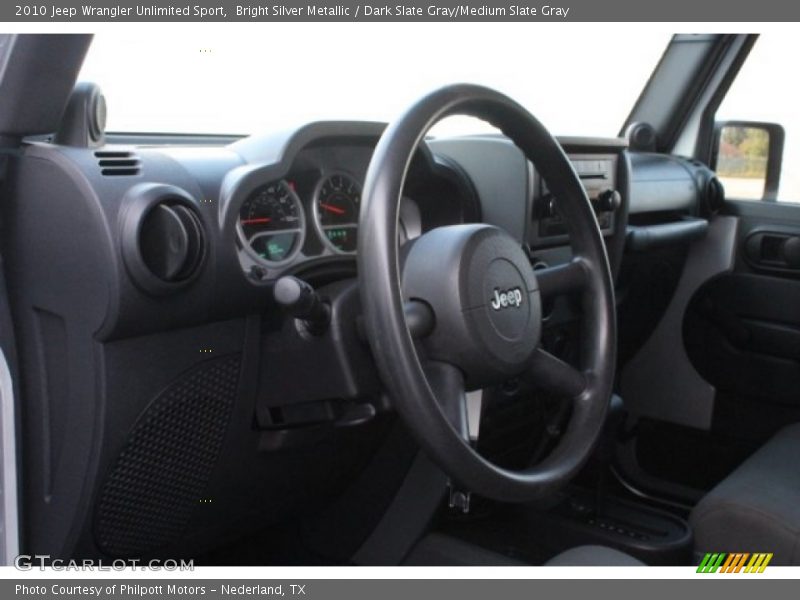 Bright Silver Metallic / Dark Slate Gray/Medium Slate Gray 2010 Jeep Wrangler Unlimited Sport