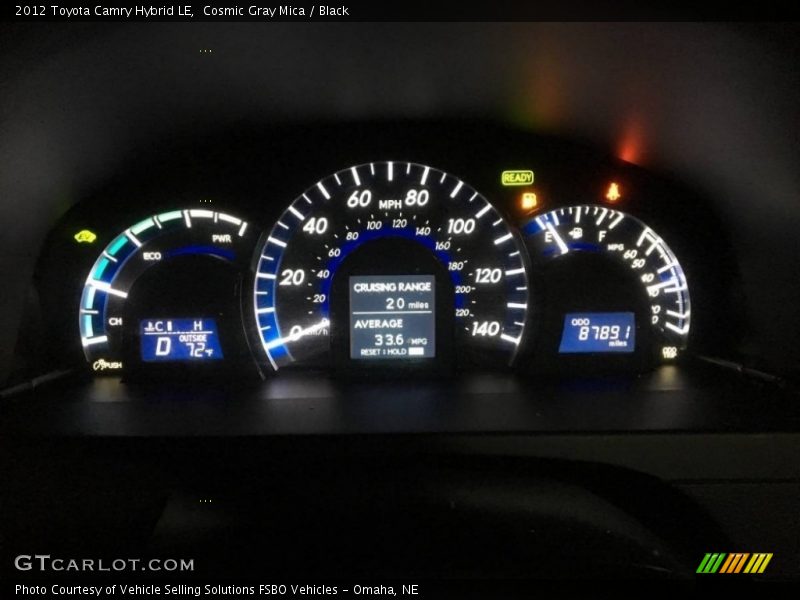 Cosmic Gray Mica / Black 2012 Toyota Camry Hybrid LE