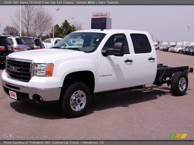 Summit White / Dark Titanium 2008 GMC Sierra 2500HD Crew Cab 4x4 Chassis
