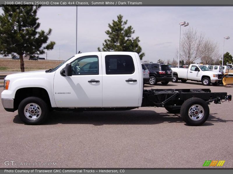 Summit White / Dark Titanium 2008 GMC Sierra 2500HD Crew Cab 4x4 Chassis