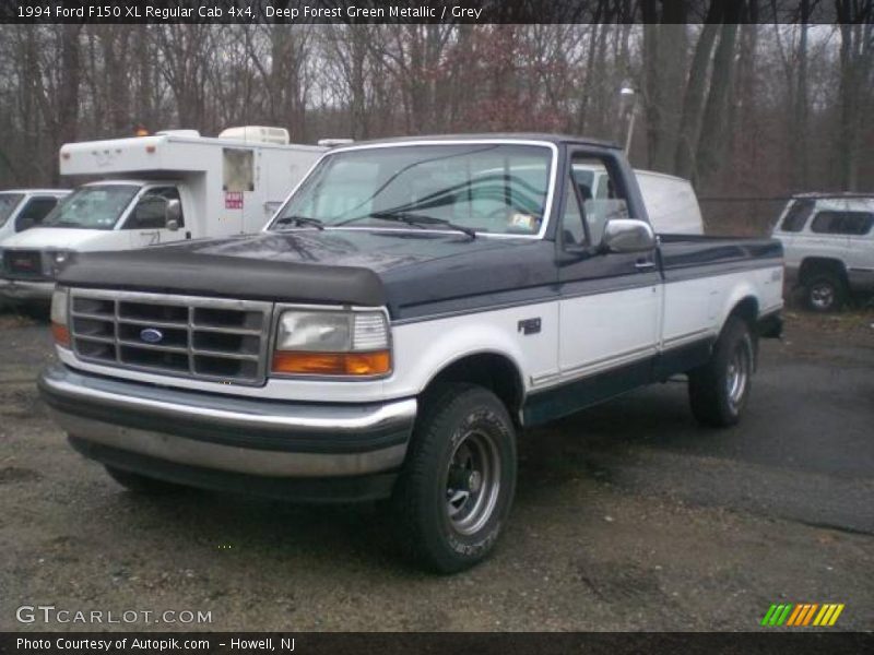 Deep Forest Green Metallic / Grey 1994 Ford F150 XL Regular Cab 4x4