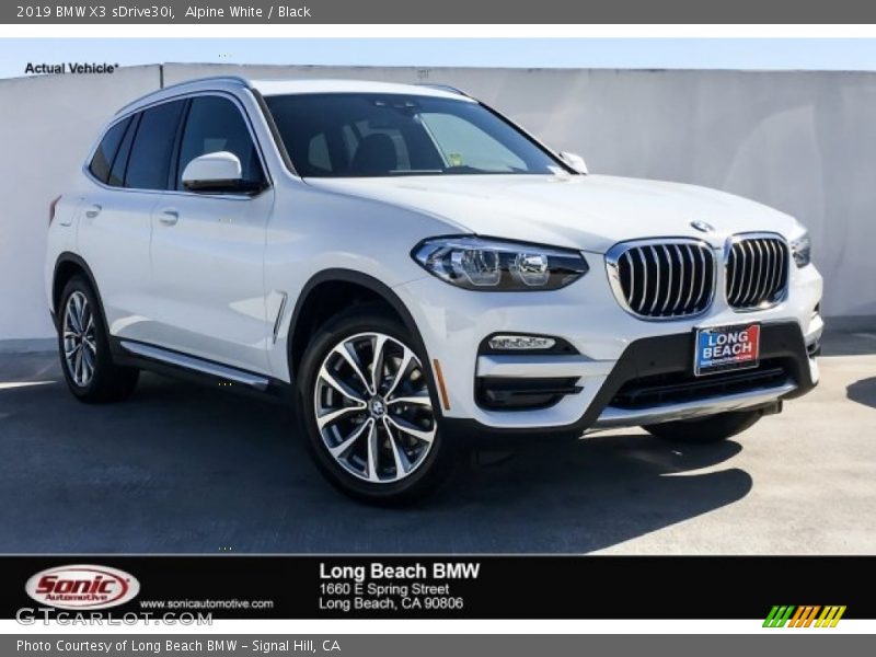 Alpine White / Black 2019 BMW X3 sDrive30i