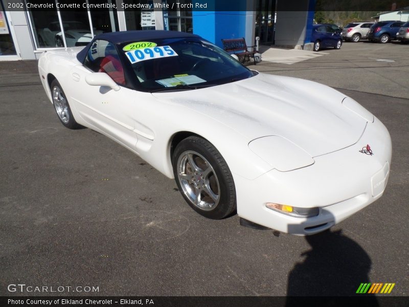 Speedway White / Torch Red 2002 Chevrolet Corvette Convertible