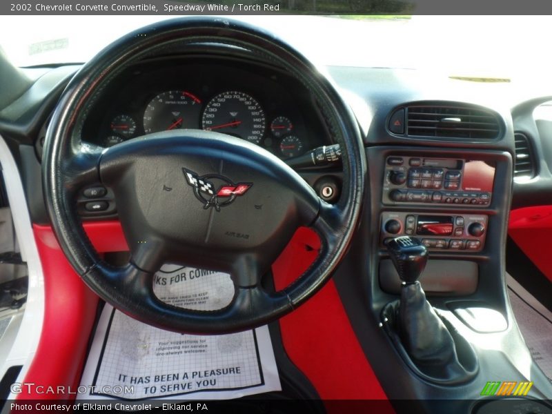 Speedway White / Torch Red 2002 Chevrolet Corvette Convertible