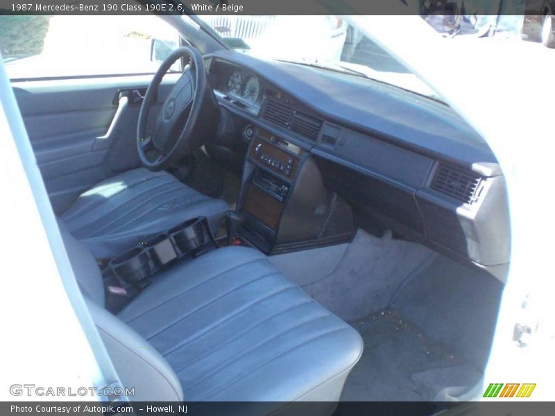 White / Beige 1987 Mercedes-Benz 190 Class 190E 2.6