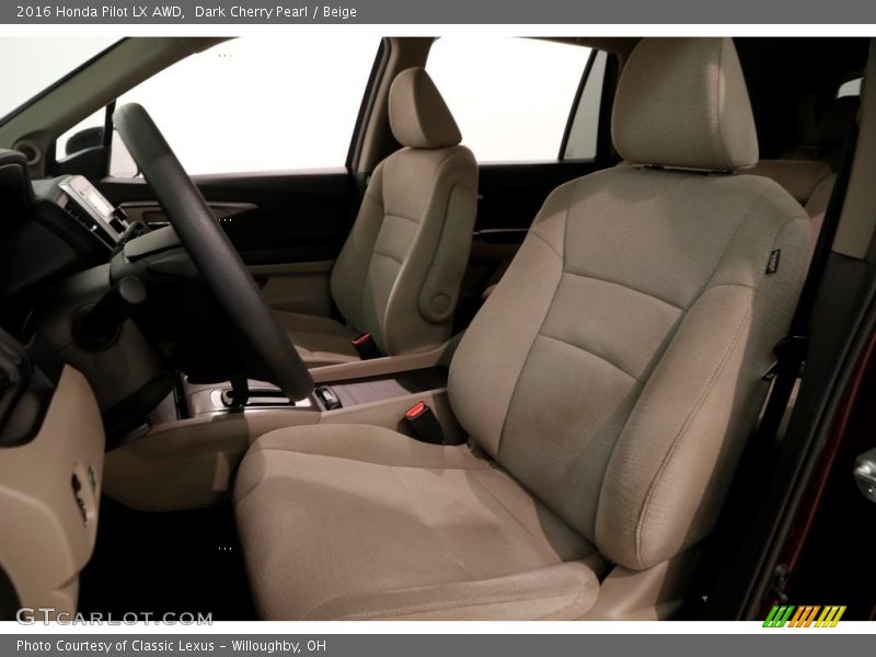 Dark Cherry Pearl / Beige 2016 Honda Pilot LX AWD