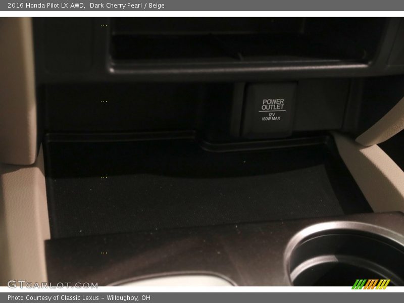 Dark Cherry Pearl / Beige 2016 Honda Pilot LX AWD