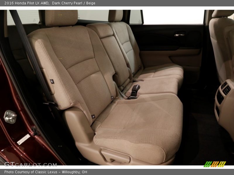 Dark Cherry Pearl / Beige 2016 Honda Pilot LX AWD