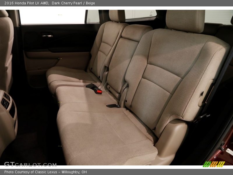 Dark Cherry Pearl / Beige 2016 Honda Pilot LX AWD