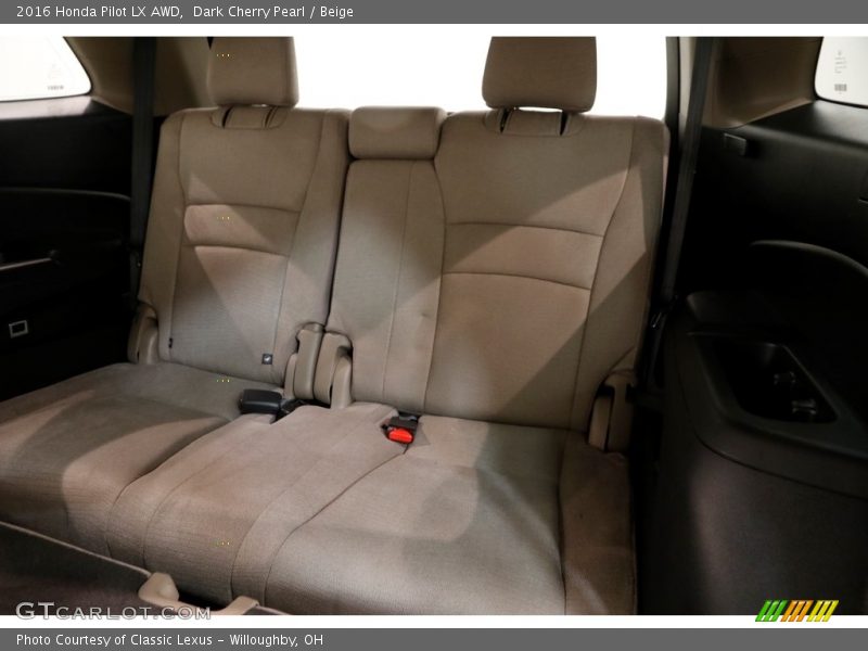 Dark Cherry Pearl / Beige 2016 Honda Pilot LX AWD