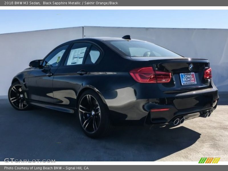 Black Sapphire Metallic / Sakhir Orange/Black 2018 BMW M3 Sedan