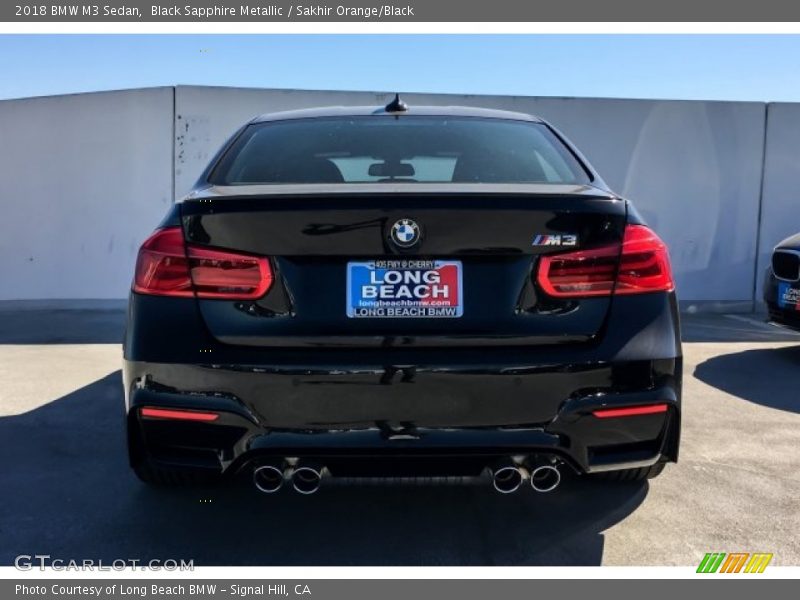 Black Sapphire Metallic / Sakhir Orange/Black 2018 BMW M3 Sedan