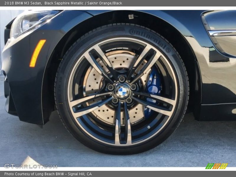 Black Sapphire Metallic / Sakhir Orange/Black 2018 BMW M3 Sedan