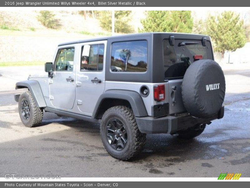 Billet Silver Metallic / Black 2016 Jeep Wrangler Unlimited Willys Wheeler 4x4