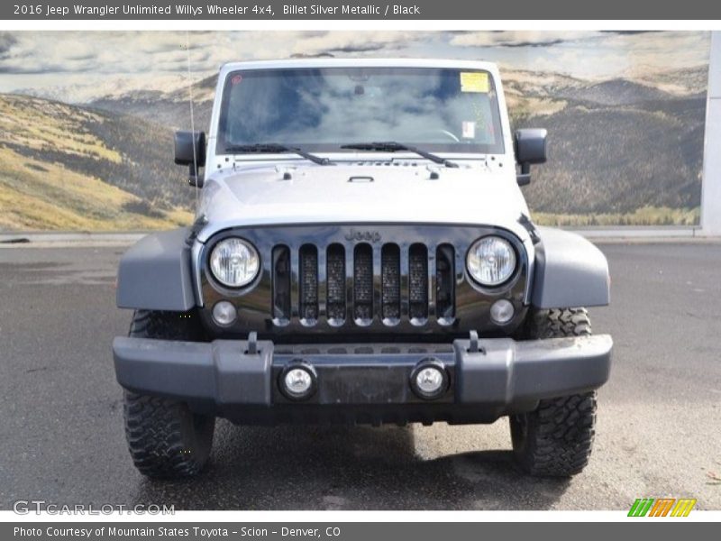 Billet Silver Metallic / Black 2016 Jeep Wrangler Unlimited Willys Wheeler 4x4