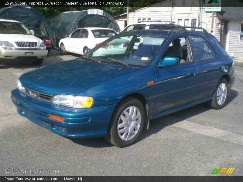 Aegean Blue Metallic / Dark Gray 1996 Subaru Impreza LX Wagon