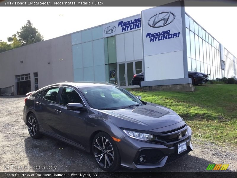 Modern Steel Metallic / Black 2017 Honda Civic Si Sedan
