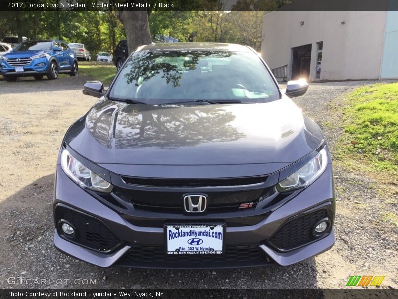 Modern Steel Metallic / Black 2017 Honda Civic Si Sedan