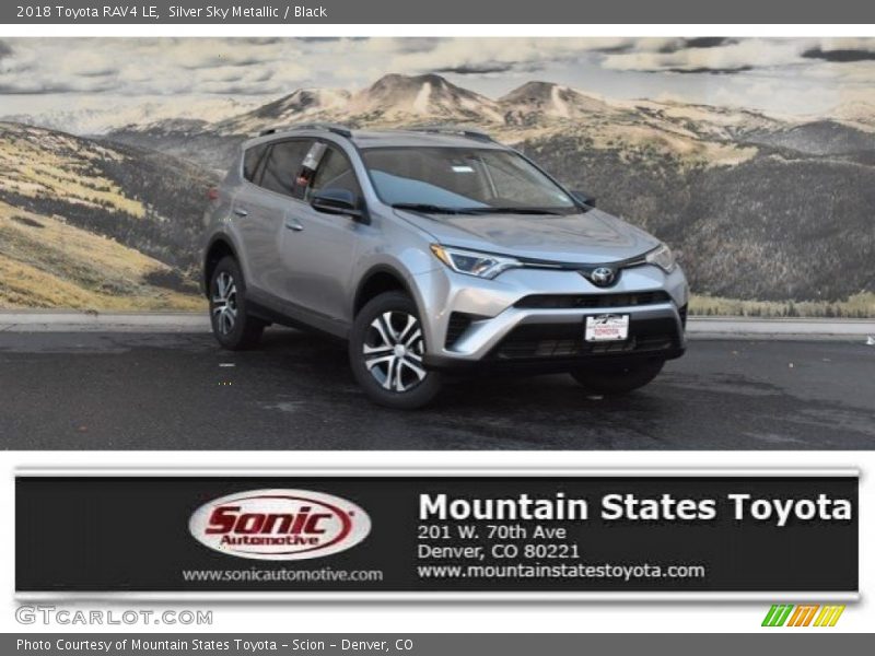 Silver Sky Metallic / Black 2018 Toyota RAV4 LE