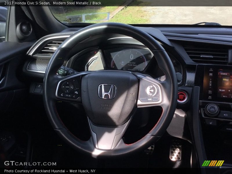 Modern Steel Metallic / Black 2017 Honda Civic Si Sedan