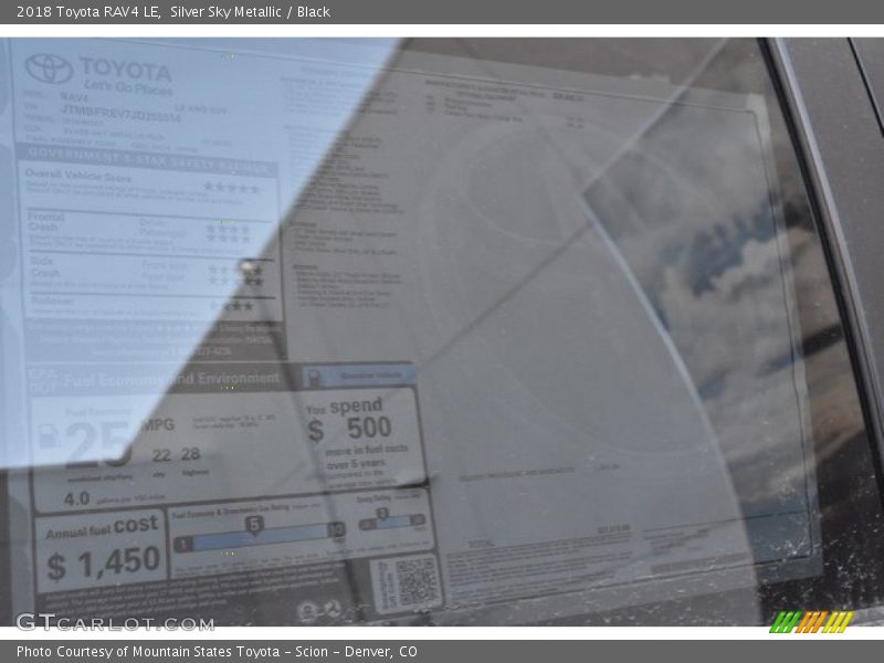 Silver Sky Metallic / Black 2018 Toyota RAV4 LE
