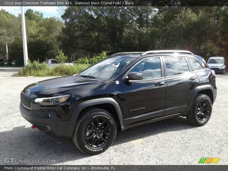 Diamond Black Crystal Pearl / Black 2019 Jeep Cherokee Trailhawk Elite 4x4