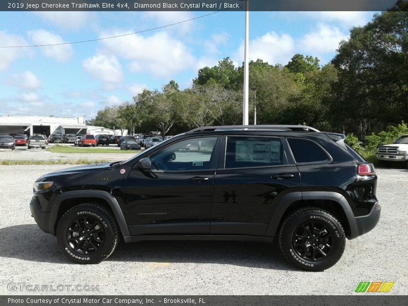Diamond Black Crystal Pearl / Black 2019 Jeep Cherokee Trailhawk Elite 4x4