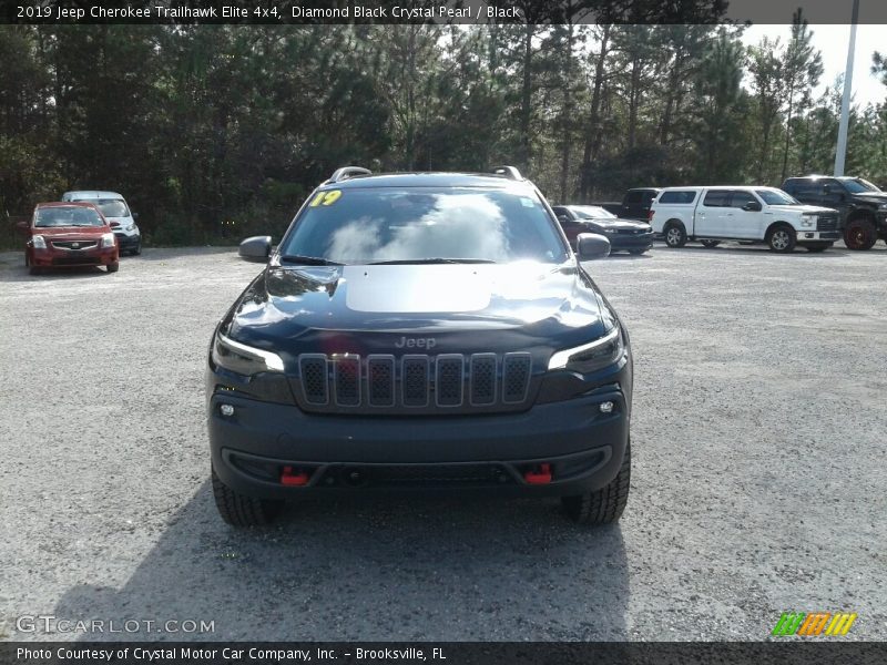 Diamond Black Crystal Pearl / Black 2019 Jeep Cherokee Trailhawk Elite 4x4