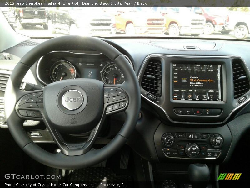 Diamond Black Crystal Pearl / Black 2019 Jeep Cherokee Trailhawk Elite 4x4
