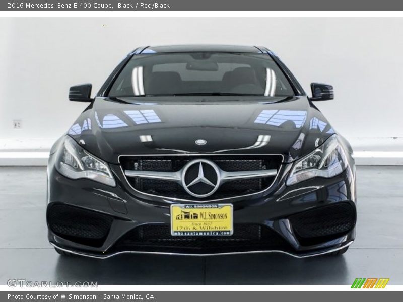 Black / Red/Black 2016 Mercedes-Benz E 400 Coupe