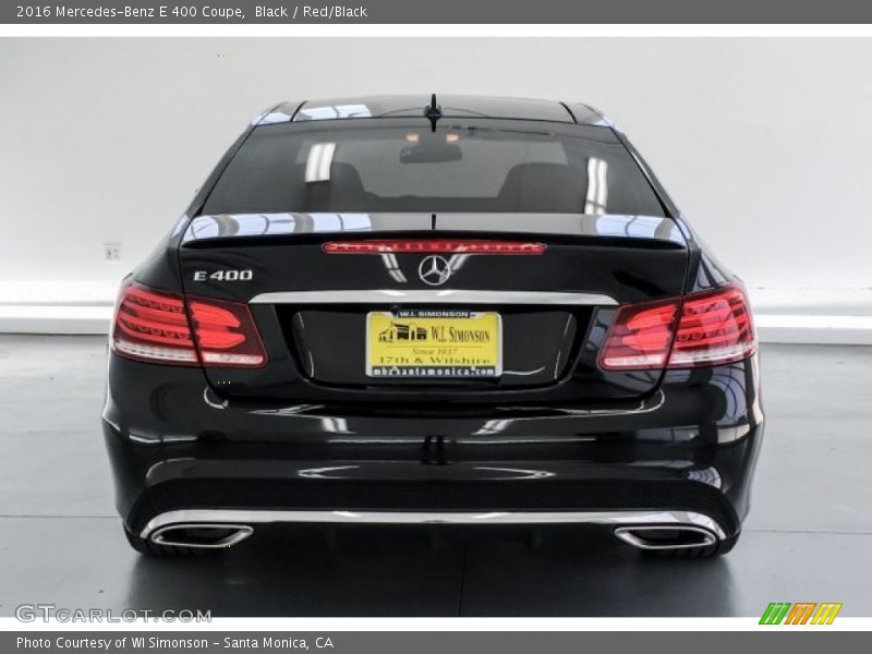 Black / Red/Black 2016 Mercedes-Benz E 400 Coupe