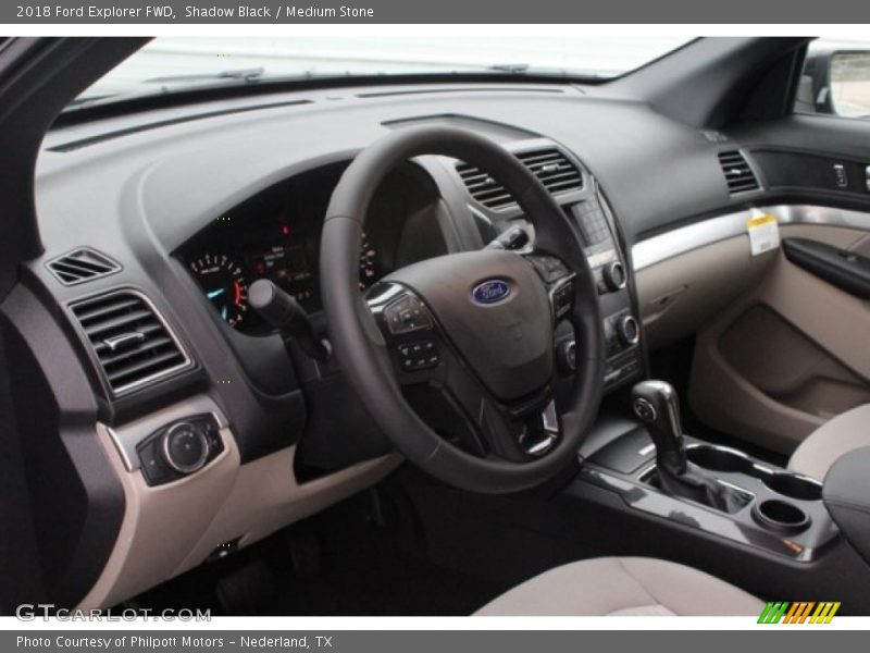 Shadow Black / Medium Stone 2018 Ford Explorer FWD