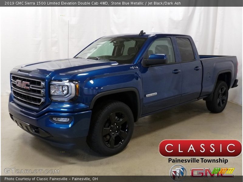 Stone Blue Metallic / Jet Black/Dark Ash 2019 GMC Sierra 1500 Limited Elevation Double Cab 4WD