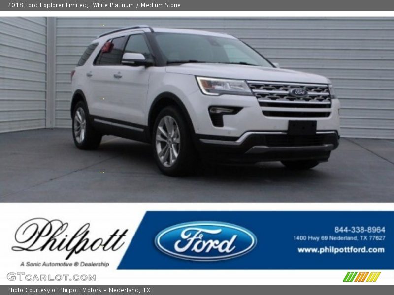 White Platinum / Medium Stone 2018 Ford Explorer Limited