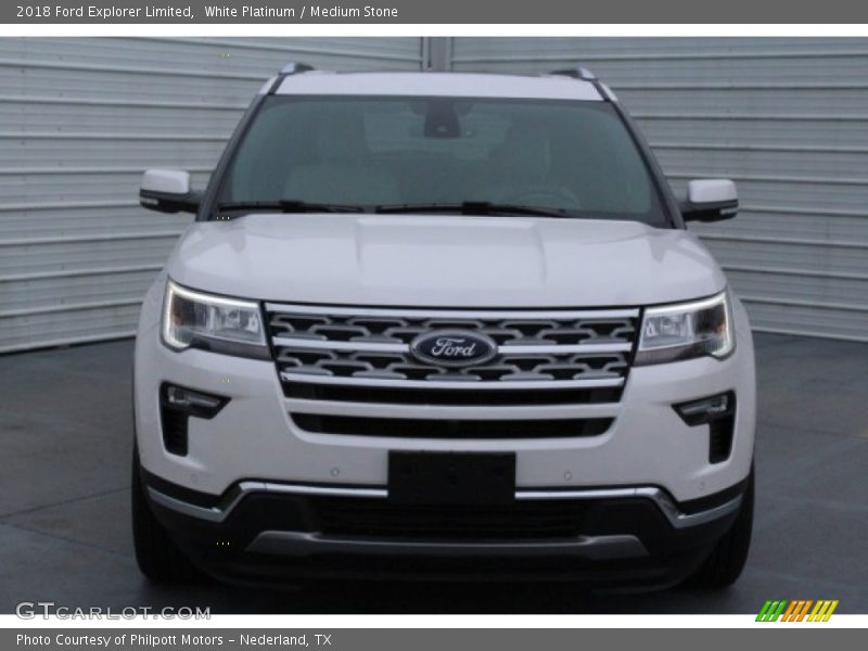 White Platinum / Medium Stone 2018 Ford Explorer Limited