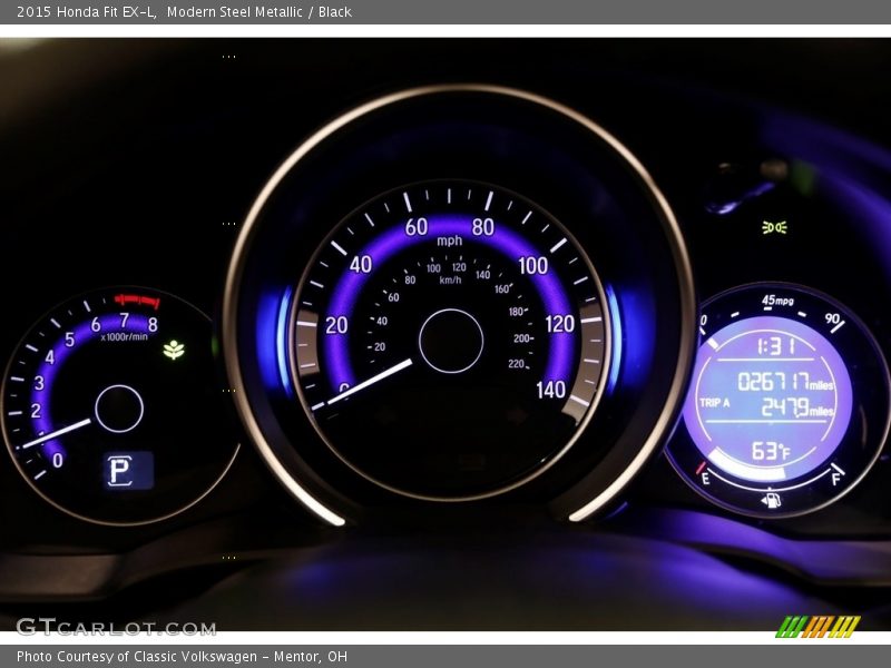 Modern Steel Metallic / Black 2015 Honda Fit EX-L