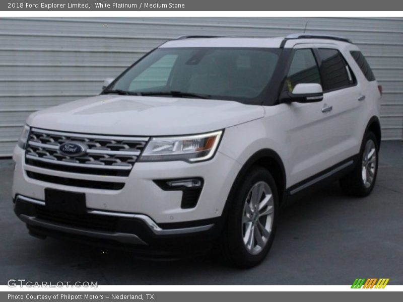 White Platinum / Medium Stone 2018 Ford Explorer Limited